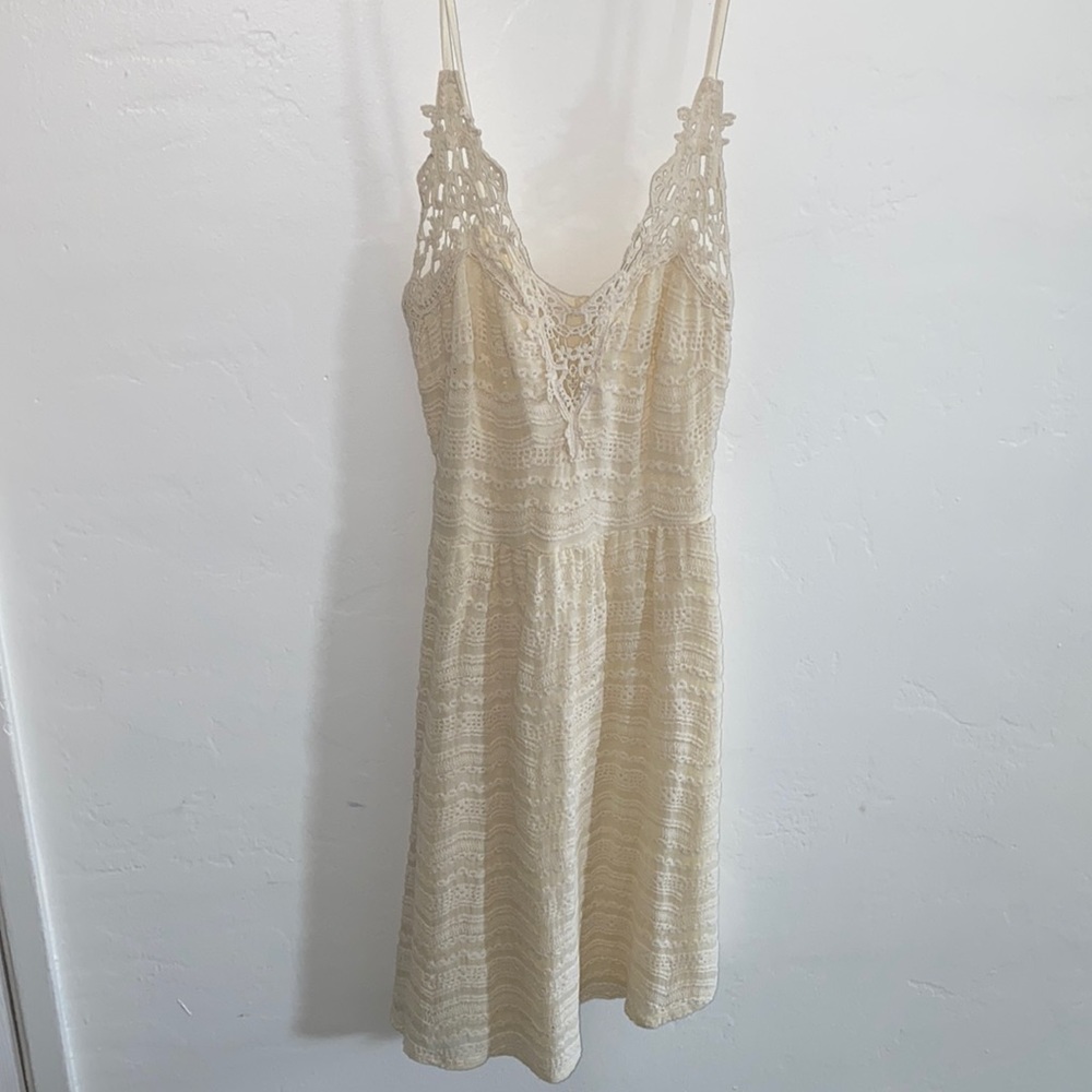 Just Me Crotchet Dress - Ivory - Large